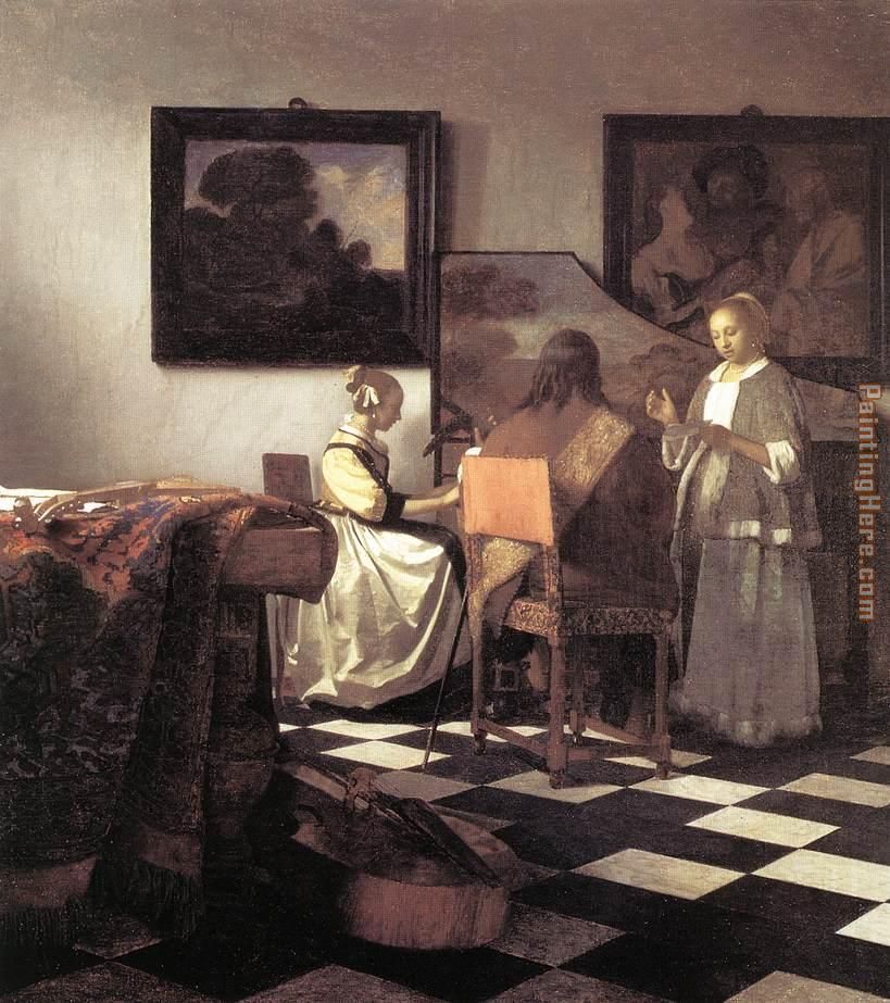 The Concert painting - Johannes Vermeer The Concert art painting